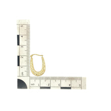 Load image into Gallery viewer, 9ct Gold Patterned Oval Creole Earrings
