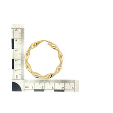 Load image into Gallery viewer, 9ct Gold Hoop Ribbon Twisted Creole Earrings
