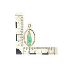 Load image into Gallery viewer, 14ct Gold &amp; Jade Set Oval Pendant
