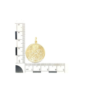 9ct Gold Round Double Sided St Christopher Pendant