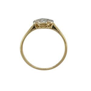 18ct Gold & Diamond Set Vintage Flower Cluster Ring