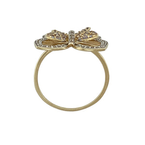 9ct Gold & Cubic Zirconia Set Butterfly Ring