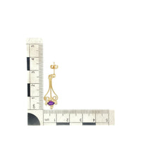 Load image into Gallery viewer, 9ct Gold &amp; Amethyst Set Fancy Drop Earrings
