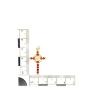 Load image into Gallery viewer, 9ct Gold &amp; Garnet Set Cross Pendant
