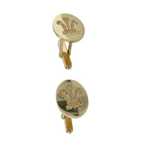 Load image into Gallery viewer, 9ct Gold Welsh Three Feathers Oval Cufflinks

