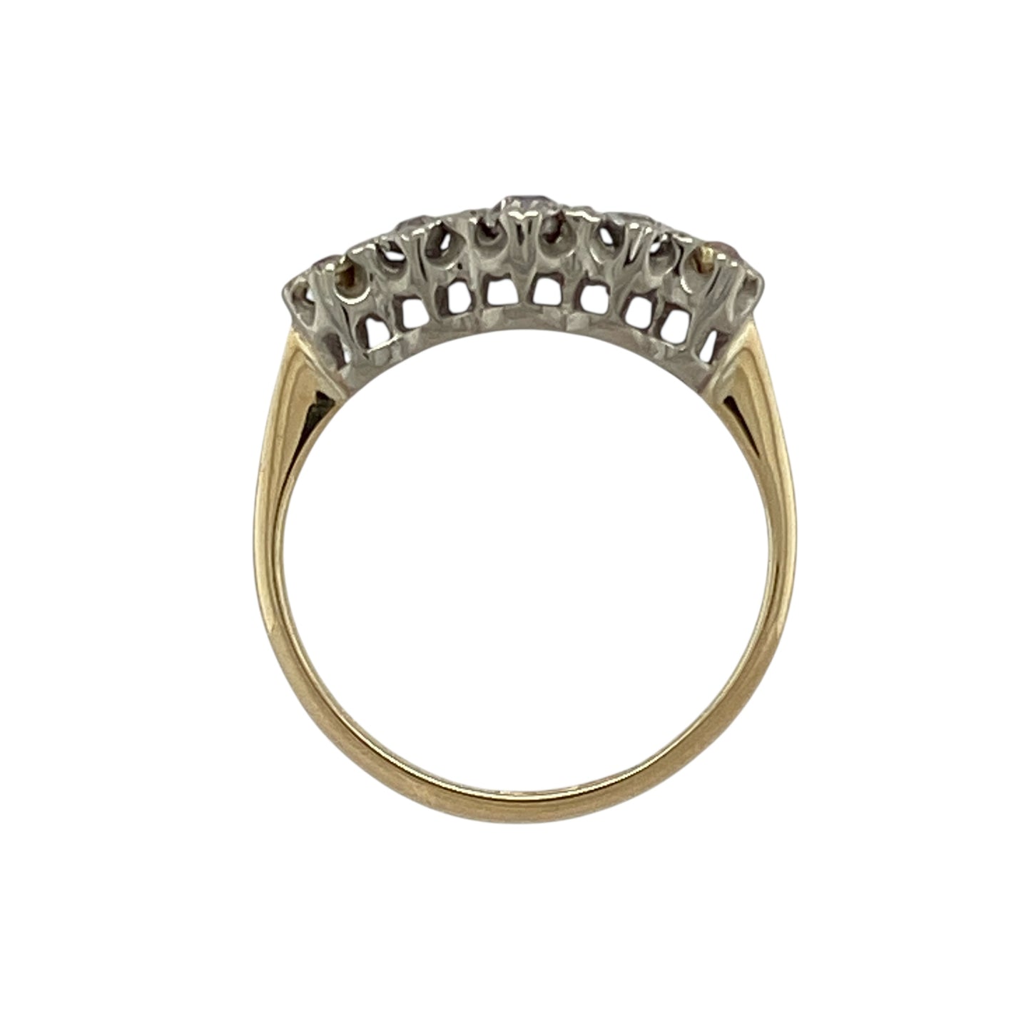 18ct Gold & Platinum Diamond Set Five Stone Ring