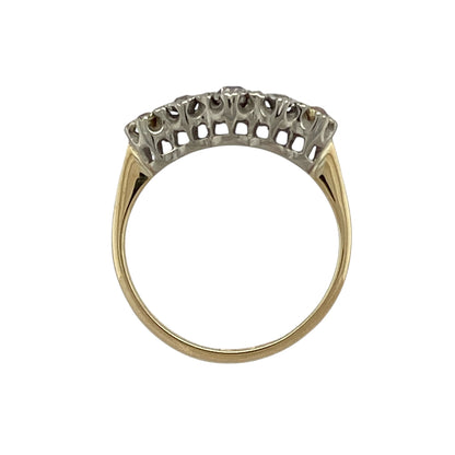 18ct Gold & Platinum Diamond Set Five Stone Ring