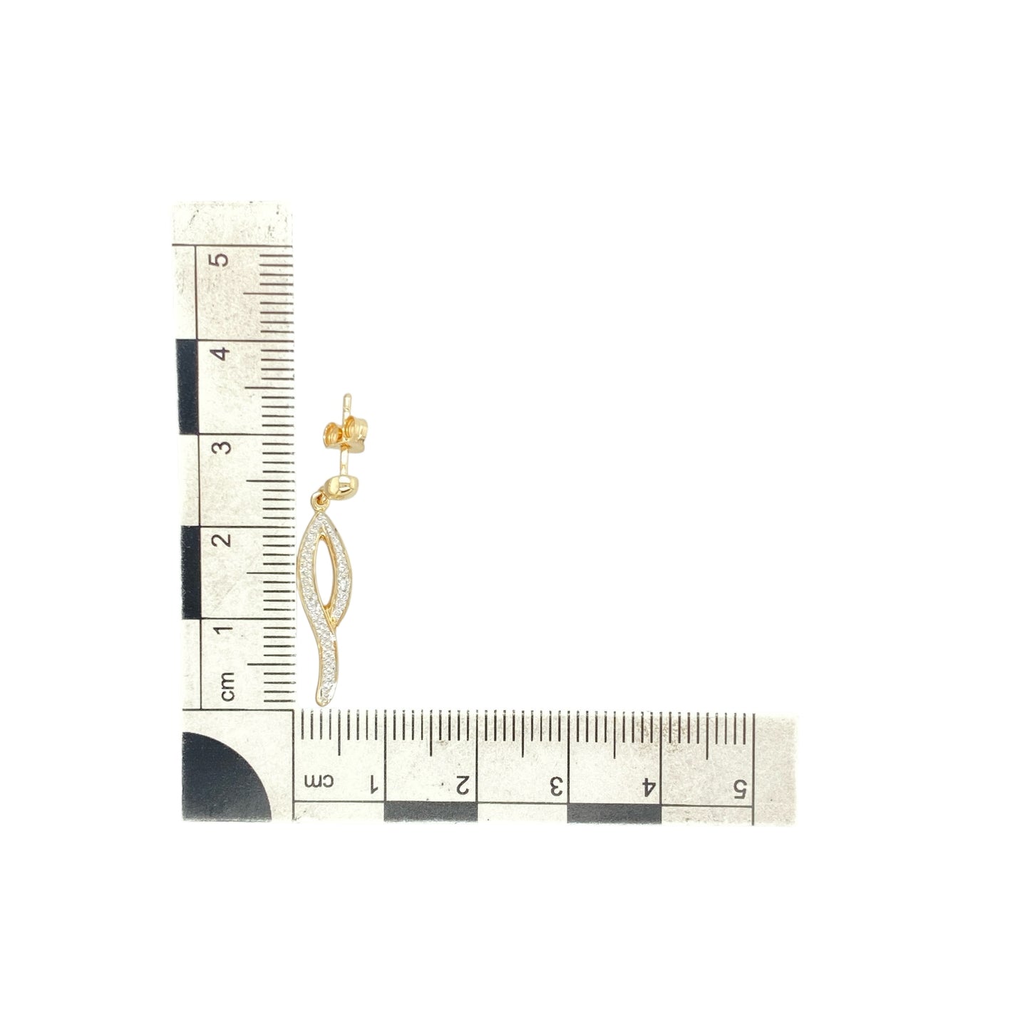 9ct Gold & Diamond Set Swirl Drop Earrings