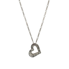 Load image into Gallery viewer, 9ct White Gold &amp; Diamond Set Open Heart 18&quot; Necklace
