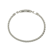 Load image into Gallery viewer, New Solid 925 Silver &amp; Cubic Zirconia Children&#39;s Open Heart Twisted Bangle

