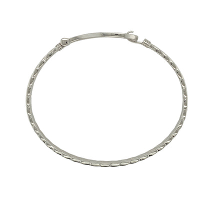 New Solid 925 Silver & Cubic Zirconia Horseshoe Twisted Bangle