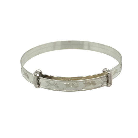 New 925 Silver Stork Patterned Baby Expander Bangle