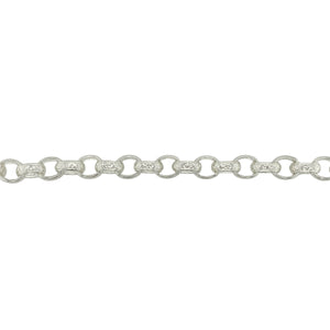 New 925 Silver 7.5" Patterned Engraved Belcher Bracelet