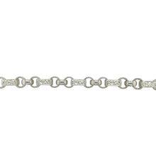 Load image into Gallery viewer, New 925 Silver 8.5&quot; Patterned Engraved Gypsy Style Bracelet
