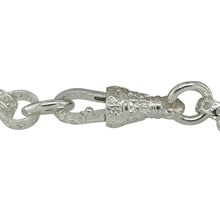 Load image into Gallery viewer, Bring delicate charm and graceful style to your jewellery collection with this new 925 silver 7.5&quot; open patterned heart link bracelet—a light and romantic piece with elegant detailing.

Design: Featuring 8mm wide open heart-shaped links with patterned detailing, this bracelet offers a sweet, feminine look with subtle texture and movement.
Material: Made from solid 925 sterling silver, the polished finish enhances the intricate patterning and adds a soft, reflective shine.

