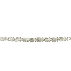 New 925 Silver 7.5" Patterned Lego Link Bracelet