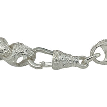 Load image into Gallery viewer, Bring natural texture and refined boldness to your jewellery collection with this new 925 silver 9&quot; patterned acorn link bracelet—a distinctive piece inspired by organic form and classic silverwork.

Design: Featuring 11mm wide acorn-inspired links with detailed patterning, this bracelet combines nature-inspired design with a bold, structured silhouette.
Material: Made from solid 925 sterling silver, the polished and textured finish highlights the intricate detailing and adds a rich, dimensional shine.

