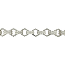 Load image into Gallery viewer, New 925 Silver 9.5&quot; Patterned Hexagon Link Bracelet
