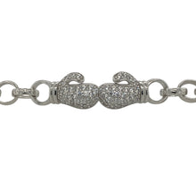 Load image into Gallery viewer, New 925 Silver &amp; Cubic Zirconia Set Boxing Glove 5&quot; Children&#39;s Bracelet
