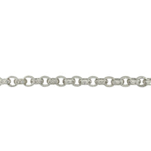 Load image into Gallery viewer, New 925 Silver &amp; Cubic Zirconia Set 8&quot; Patterned Belcher Bracelet
