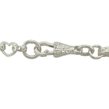 Load image into Gallery viewer, Bring delicate charm and symbolic detail to your jewellery collection with this new 925 silver 26.5&quot; patterned heart link chain—a graceful piece with romantic styling and timeless appeal.

Design: Featuring 7mm wide heart-shaped links with subtle patterned engraving, this chain offers a soft yet structured look with sentimental elegance.
Material: Made from solid 925 sterling silver, the polished and engraved finishes enhance the gentle curves and detail of each link.

