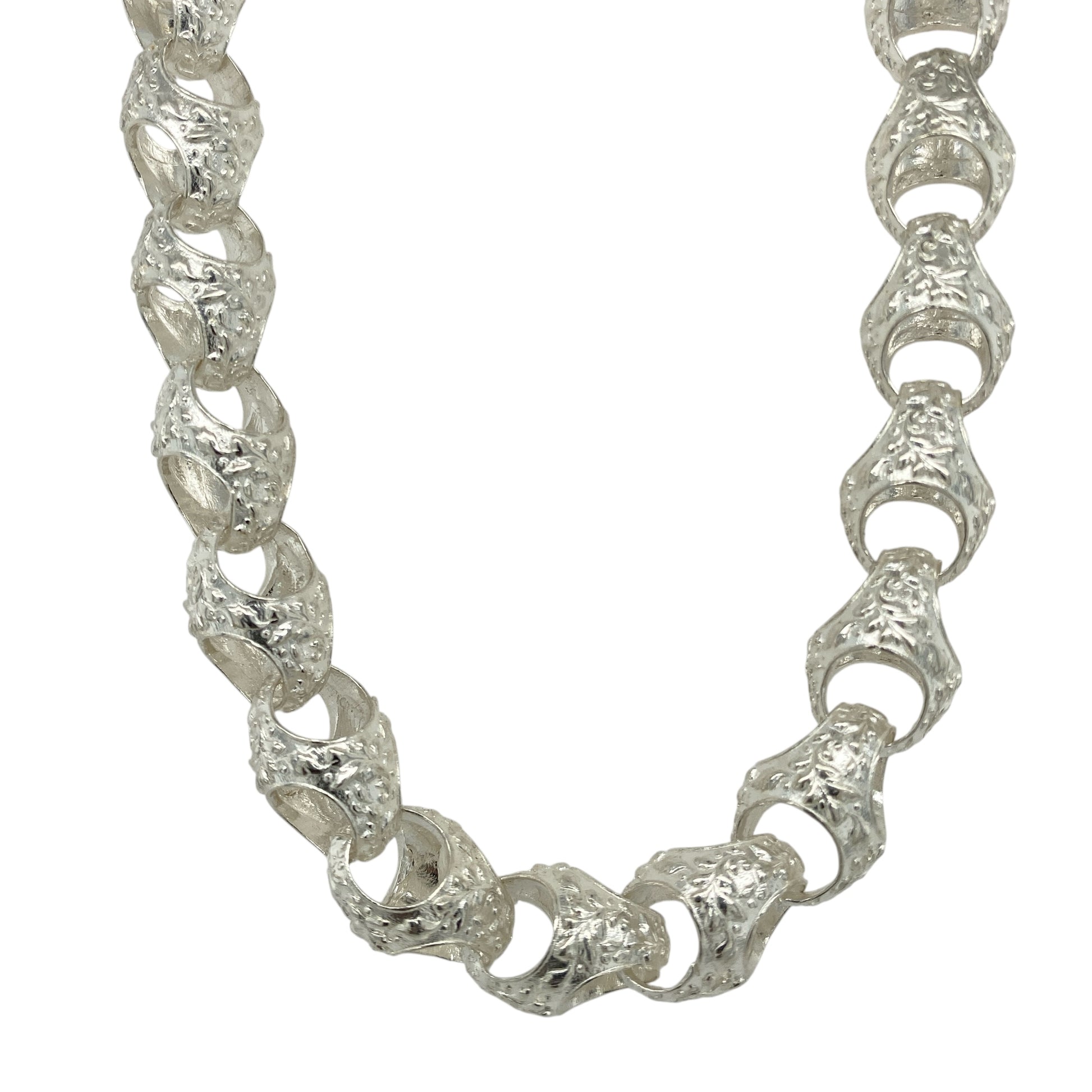 New 925 Silver 25" Patterned Acorn Chain