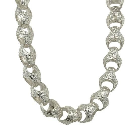 New 925 Silver 25" Patterned Acorn Chain