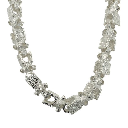 New 925 Silver 24" Patterned Lego Chain