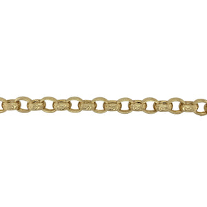 New Solid 925 Silver Heavily 9ct Gold Plated 9.5" Patterned Belcher Bracelet