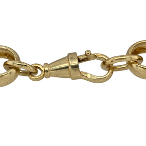 Bring luxurious tone and bold craftsmanship to your jewellery collection with this new solid 925 silver heavily 9ct yellow gold plated 8" patterned engraved round link belcher bracelet—a standout piece with vintage detail and substantial style.

Design: Featuring 12mm wide round belcher links with ornate engraved patterning, this bracelet offers a rich, textured look with timeless circular links.
