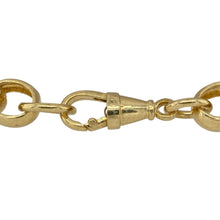 Load image into Gallery viewer, Bring timeless style and golden detail to your jewellery collection with this new solid 925 silver heavily 9ct yellow gold plated 9&quot; patterned engraved oval link belcher bracelet—a bold and elegant piece with classic appeal.

Design: Featuring 11mm wide oval belcher links with intricate engraved patterning, this bracelet offers traditional design elevated by warm, golden tones.

