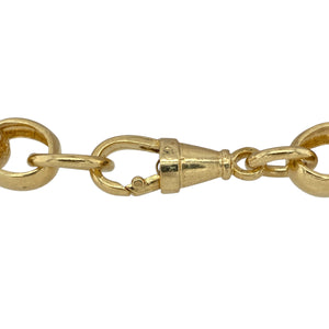 Bring timeless style and golden detail to your jewellery collection with this new solid 925 silver heavily 9ct yellow gold plated 9" patterned engraved oval link belcher bracelet—a bold and elegant piece with classic appeal.

Design: Featuring 11mm wide oval belcher links with intricate engraved patterning, this bracelet offers traditional design elevated by warm, golden tones.

