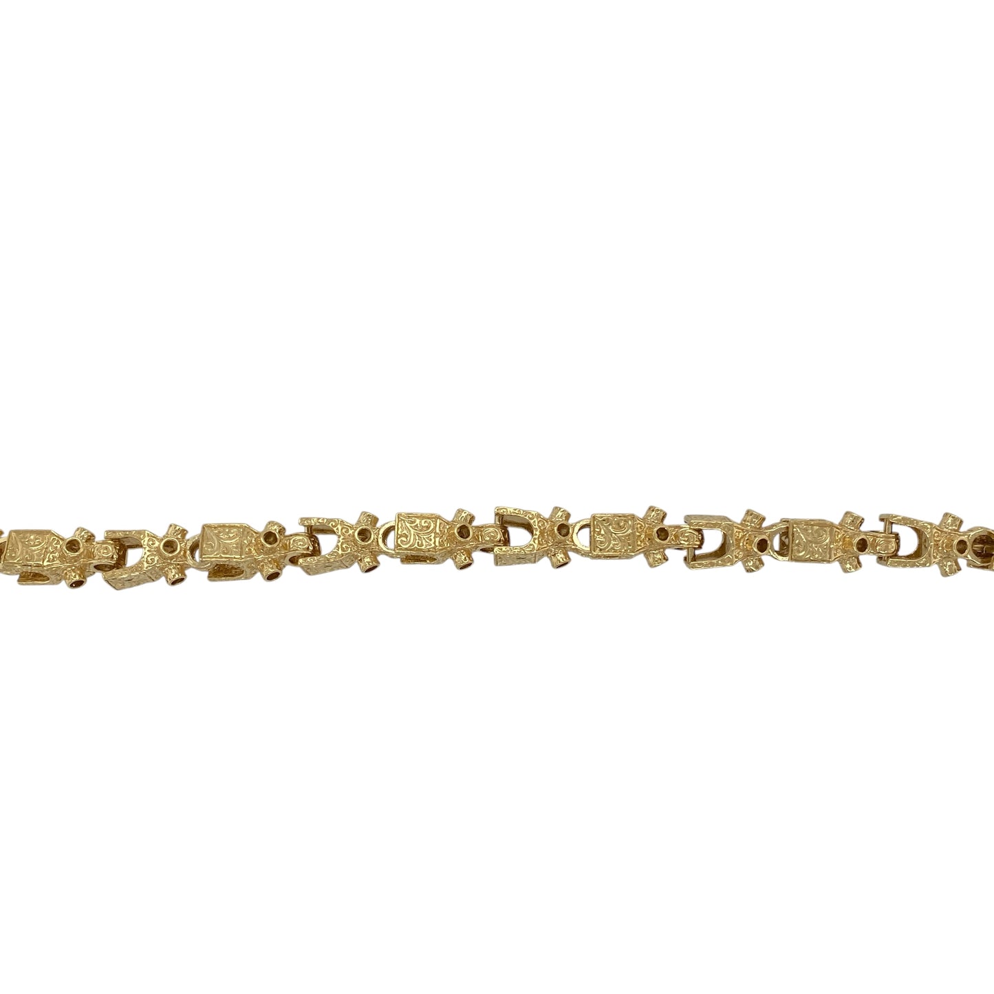 New Solid 925 Silver Heavily 9ct Gold Plated 8.5" Lego Link Bracelet