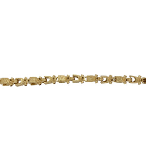 New Solid 925 Silver Heavily 9ct Gold Plated 8.5" Lego Link Bracelet