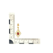 Load image into Gallery viewer, 9ct Gold &amp; Garnet Set Fancy Drop Earrings
