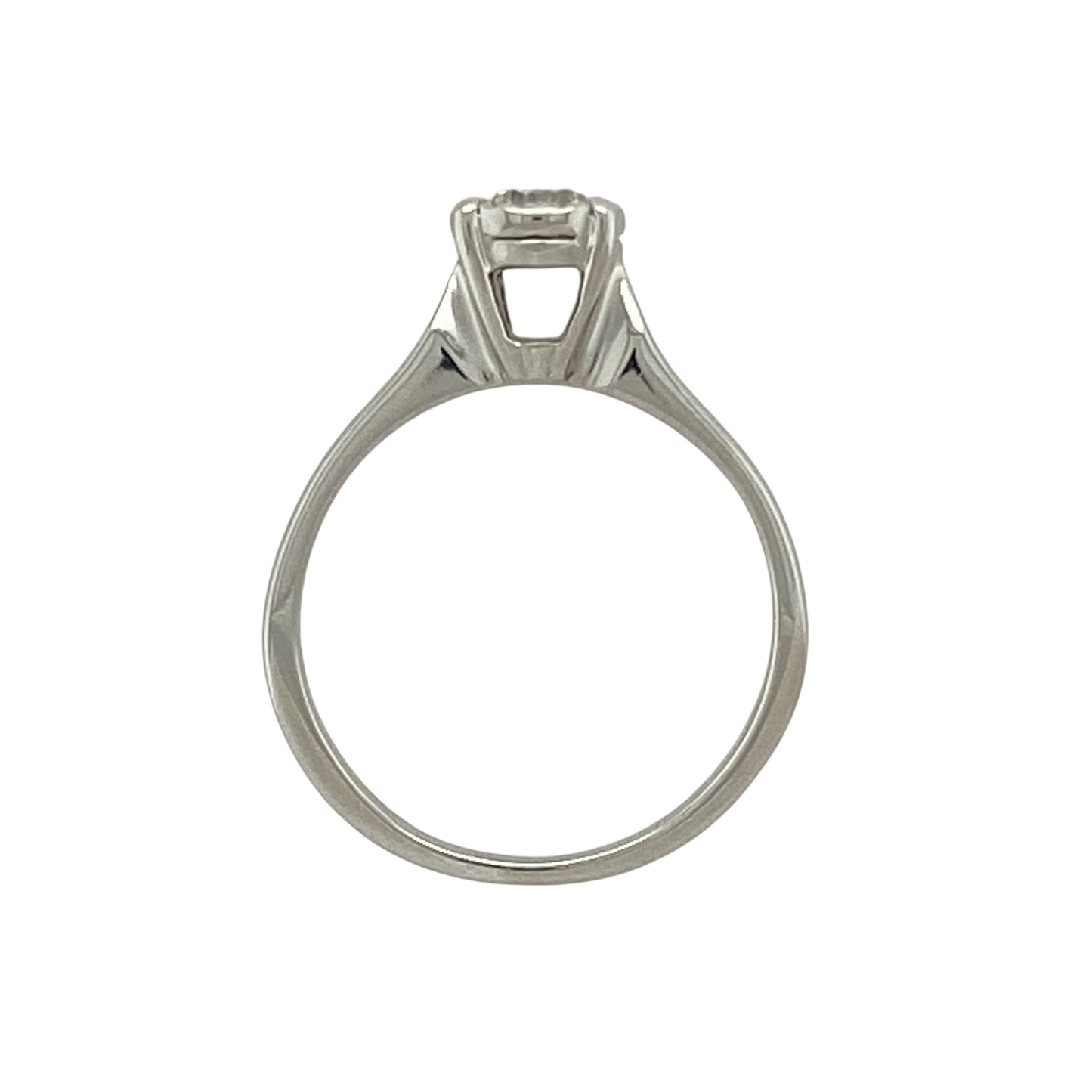 9ct White Gold & Diamond Set Solitaire Ring