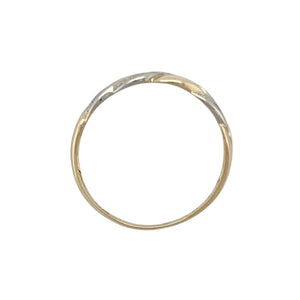 9ct Gold & Diamond Set Plaited Band Ring