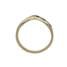 Load image into Gallery viewer, 9ct Gold Diamond &amp; Sapphire Set Wishbone Ring
