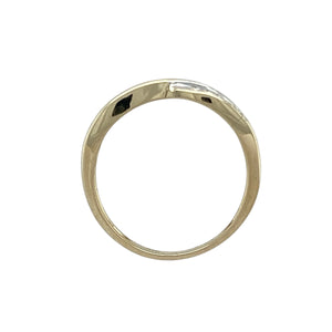 9ct Gold Diamond & Sapphire Set Crossover Ring