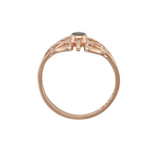 Load image into Gallery viewer, 9ct Gold &amp; Blue Topaz Set Celtic Knot Clogau Ring
