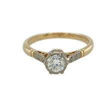 Load image into Gallery viewer, 18ct Gold &amp; Diamond Set Vintage Style Solitaire Ring
