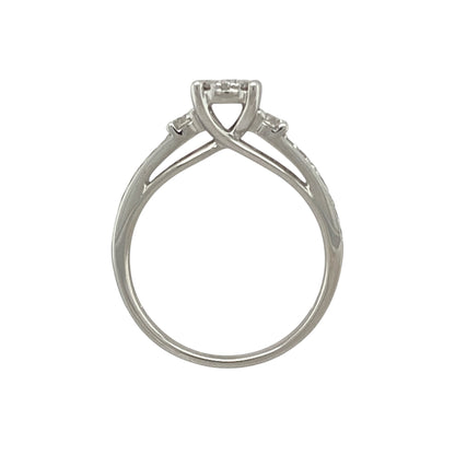 9ct White Gold & Diamond Set Solitaire Ring