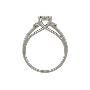 9ct White Gold & Diamond Set Solitaire Ring