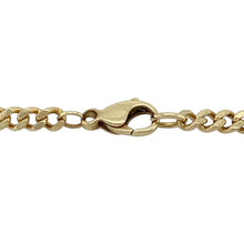 Load image into Gallery viewer, Elevate your jewellery collection with this pre-owned 9ct yellow gold 22&quot; curb chain—a substantial and timeless piece ideal for bold everyday wear or statement layering.

Design: Featuring 3mm wide curb links, the chain showcases a classic interlocking pattern that lies flat for a sleek and polished appearance.
Material: Made from 9-carat yellow gold, the high-shine finish adds depth and warmth to the durable and structured design.

