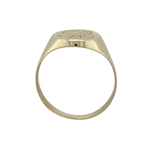 9ct Gold Three Feather Oval Signet Ring