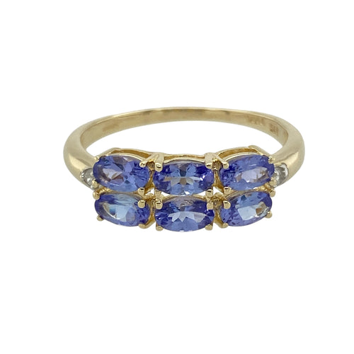 9ct Gold Diamond & Tanzanite Set Ring