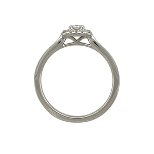 9ct White Gold & Diamond Set Halo Ring