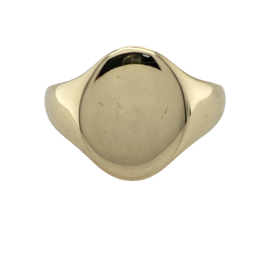 9ct Gold Oval Plain Signet Ring