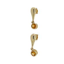 Load image into Gallery viewer, 9ct Gold &amp; Citrine Set Drop Earrings
