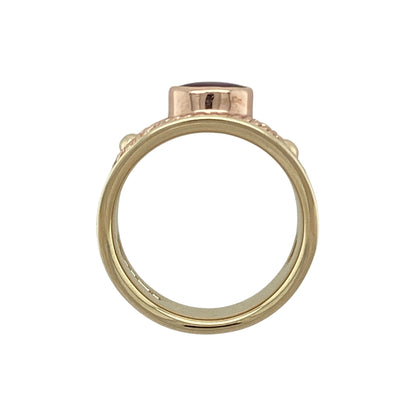 9ct Gold & Amethyst Set Clogau Wide Band Ring